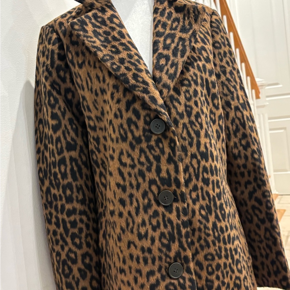 Tahari Leopard Print Trench Coat - Picture 5 of 7